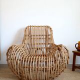 Designer rattan armchair