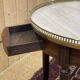 Louis XVI style mahogany bouillotte table from the 1950s with a marble top