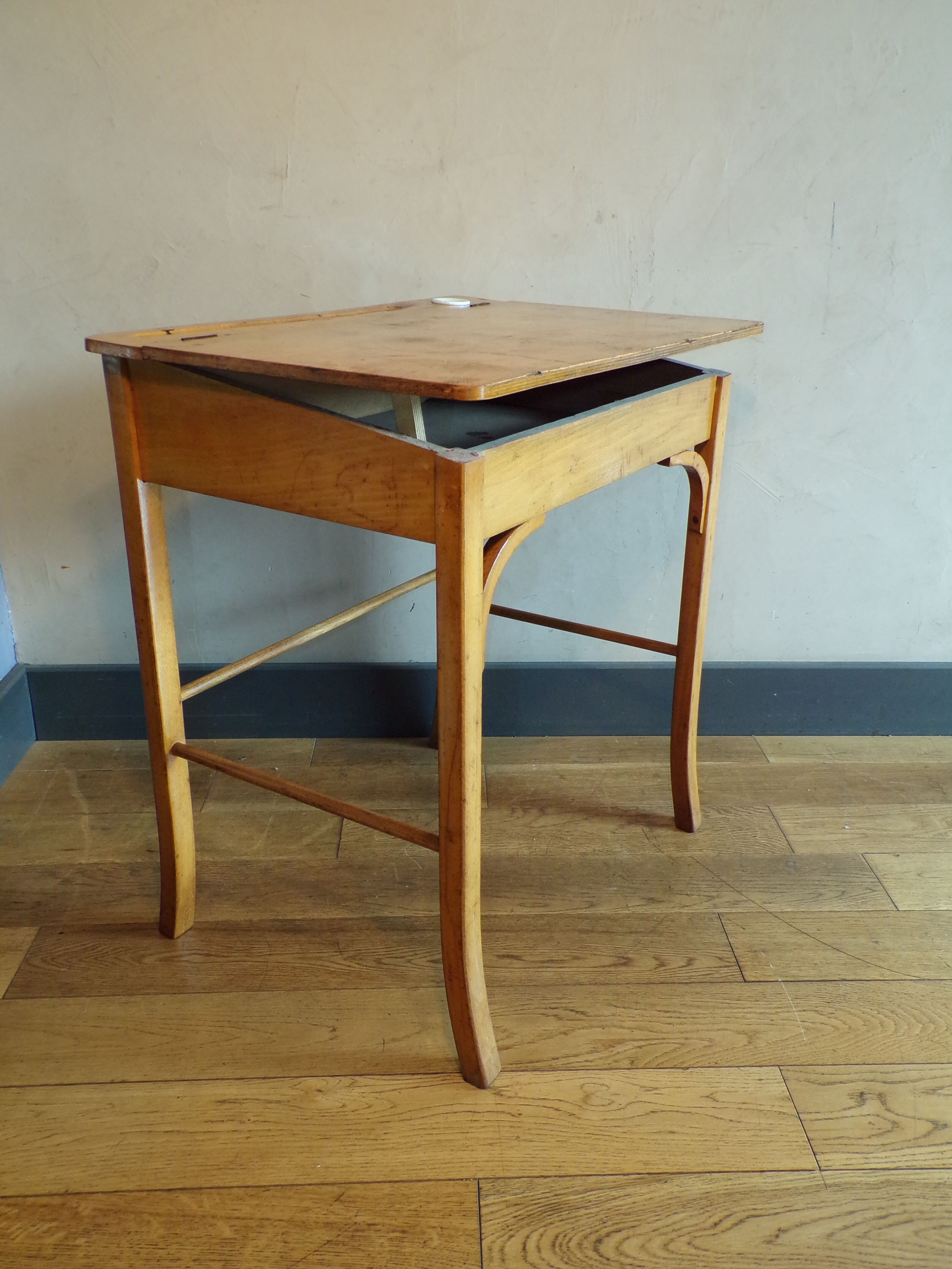 Vintage children's desk with ink