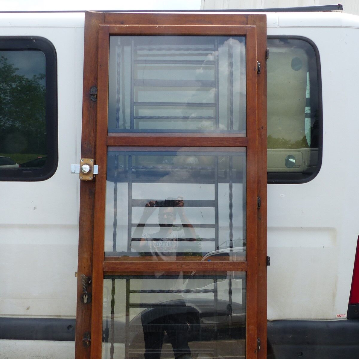 Glazed wood entrance door