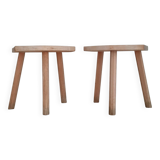 Paire de tabourets anciens tripodes