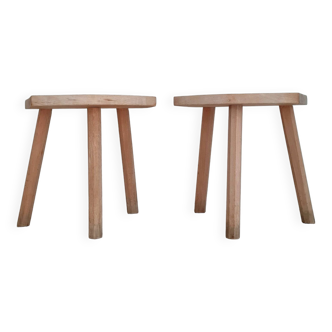 Paire de tabourets anciens tripodes