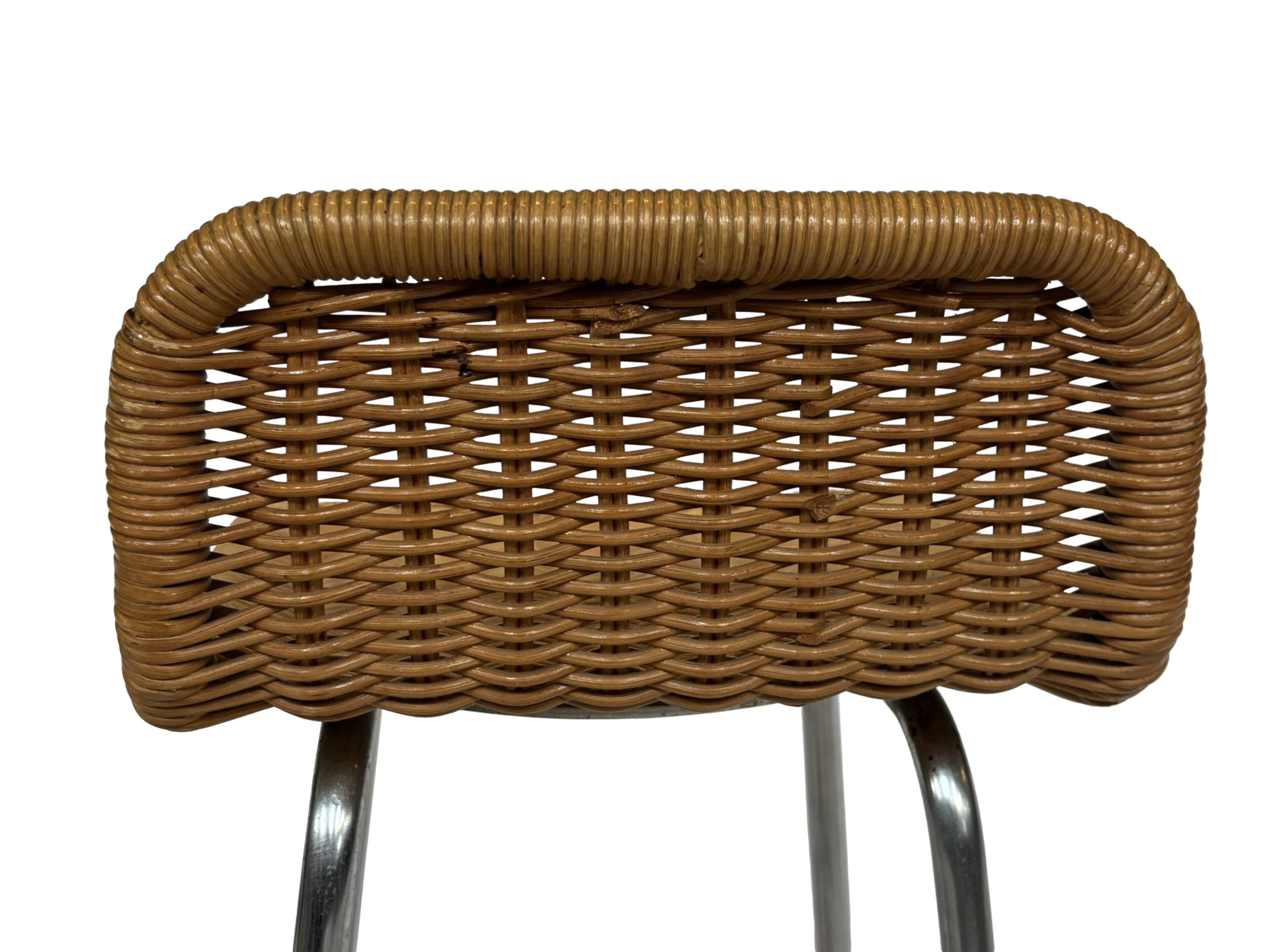 Ensemble de 4 tabourets de bar vintage Dirk Van Sliedregt Rohe Noordwolde modèle bas