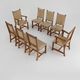 Art Deco dining room chairs in oak and leather 1940's