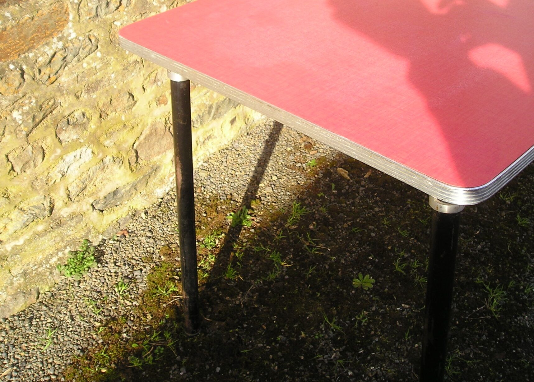 Mullca canteen table with towel holder, red formica, 60s/70s