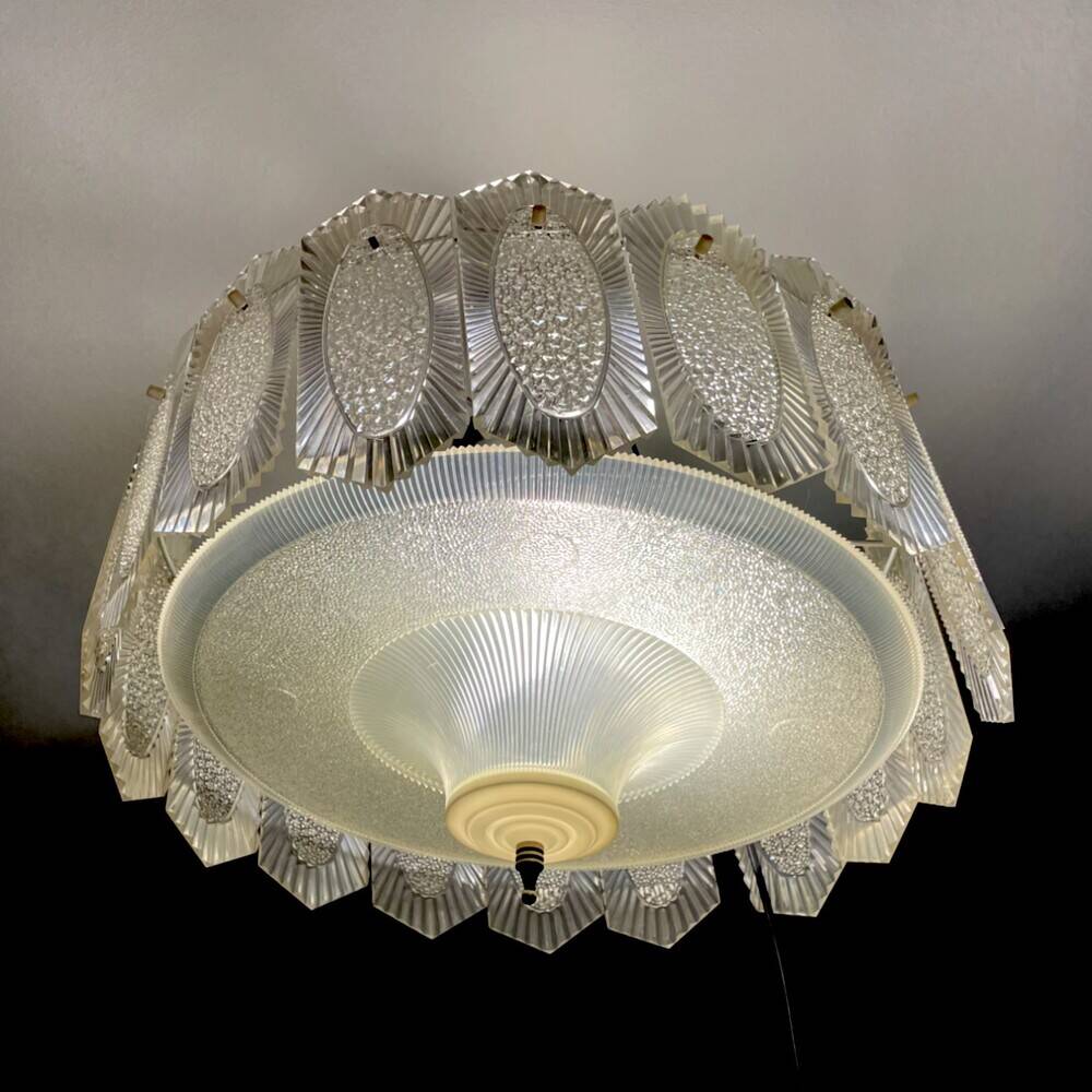 Mid century modern plexiglass chandelier for 4 lights