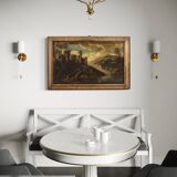 Antique Italian landscape painting from the 18th century