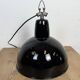 Industrial Black Enamel Factory Lamp with Cast Iron Top, 1950s