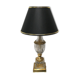 Lampe de chevet en verre ciselé et laiton doré