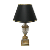 Bedside lamp in chiseled glass and golden brass