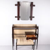 Ico Parisi Wall unit with mirror and stool 1950 Italy