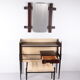 Ico Parisi Wall unit with mirror and stool 1950 Italy