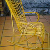 Fauteuil rotin à bascule