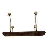 Patères bois et laiton