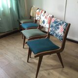 Suite of 4 vintage chairs 70 years