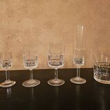 Set of 59 Sèvres crystal glasses and ice bucket from the 60s