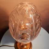 LAMPE OBUS VERRE MOULER ART DECO ERA MULLER DEGUE pretty lamp art deco foot brass
