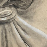 Profile of woman with drapery drawing nineteenth signed julien