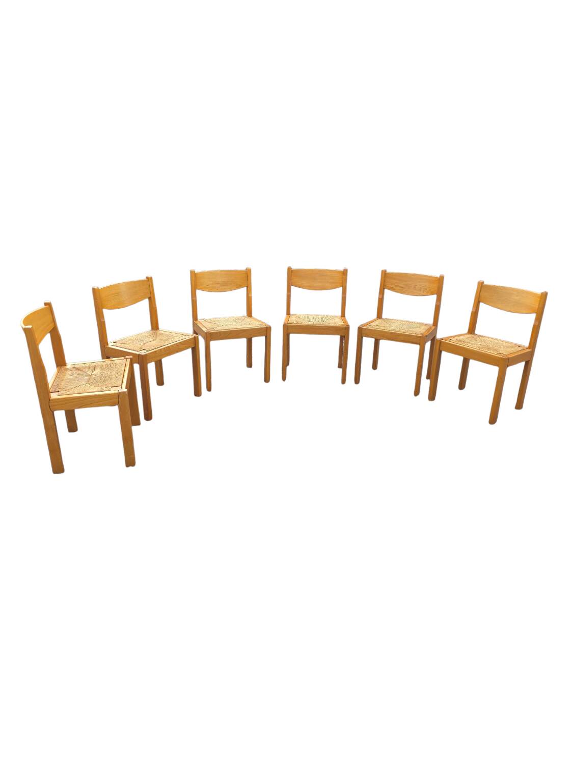 6 chaises vintage en orme maison Regain années 60
