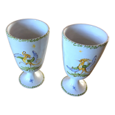 2 tasses mazagrans porcelaine Moustiers Serrailler