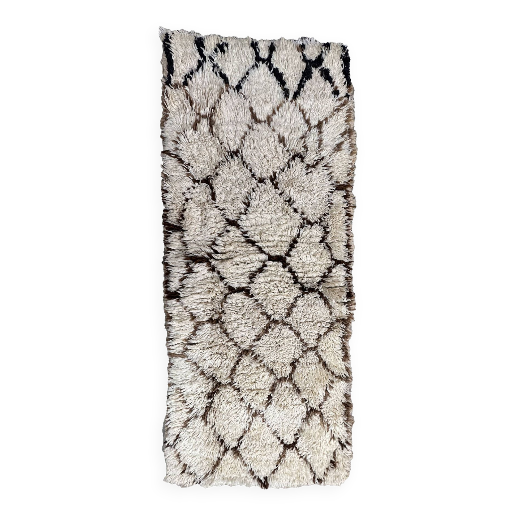 Azilal beige Berber rug - 174 x 72 cm