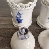 Duo of Capodimonte pots – Art porcelain and blue flowers