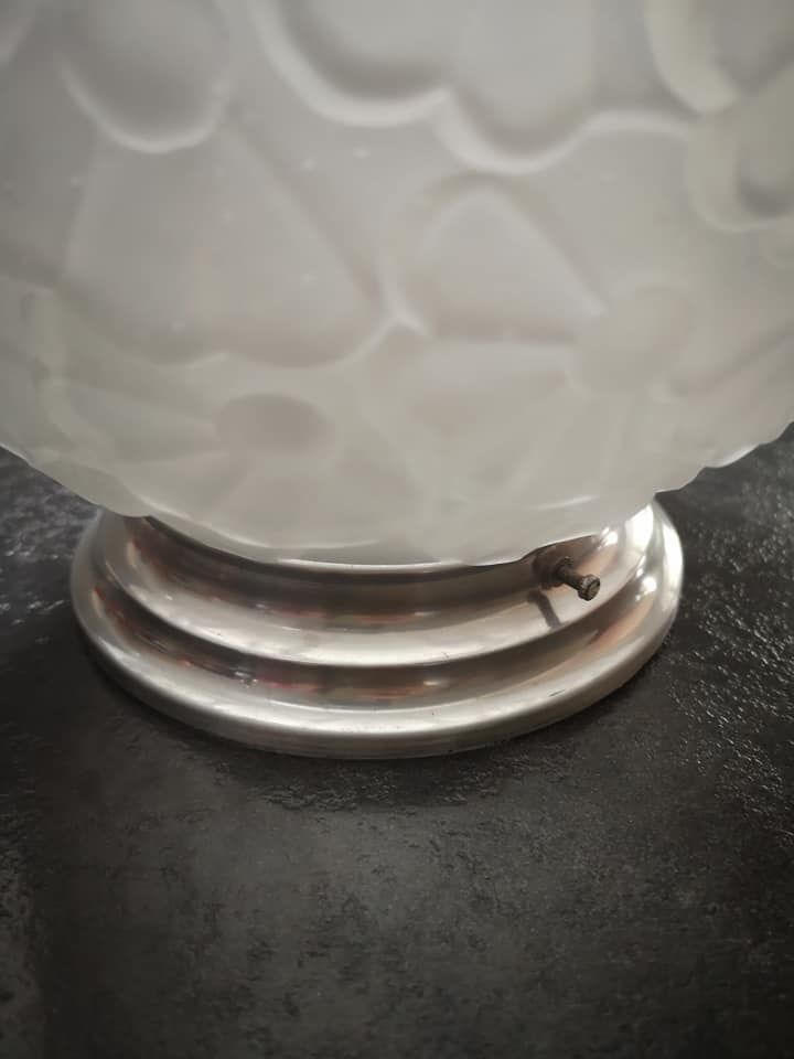 Ceiling lamp wall lamp old globe glass paste white rare model floral decoration Ø 20 cm Art Deco 1930