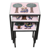 Nesting tables - metal and ceramic from Dour 1960