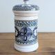 Covered ceramic pot, Tunisian artisan – 1970s – Blue and turquoise