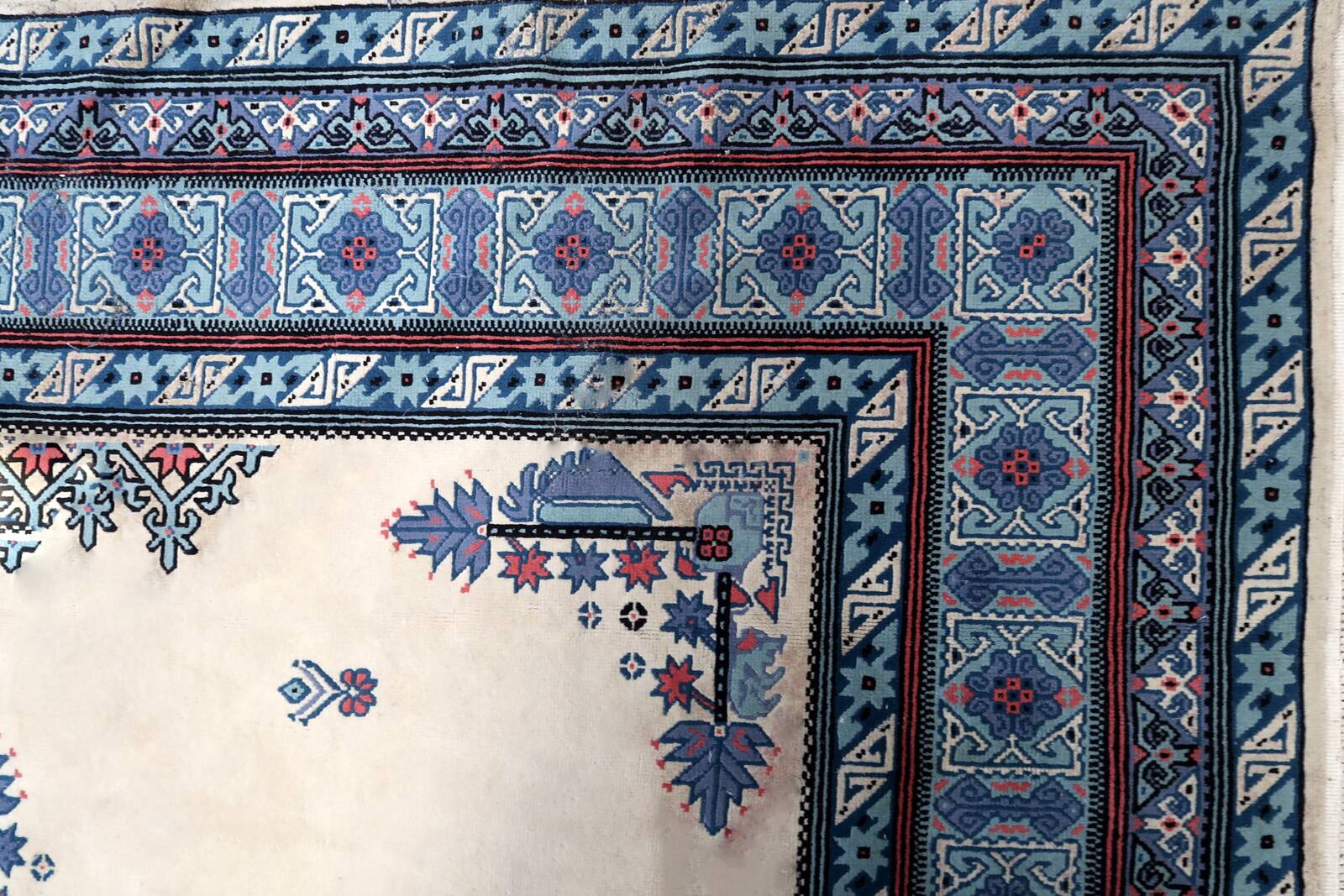 Tapis berbère tunisien vintage en laine fait main – 199 x 252 cm - 1C1035