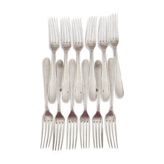 Lot de 12 fourchettes Christofle en métal argenté