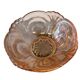 Vase art déco vintage en verre rose saumon