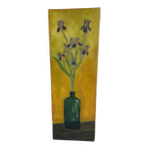 Still life with irises oil on canvas mid 20th century