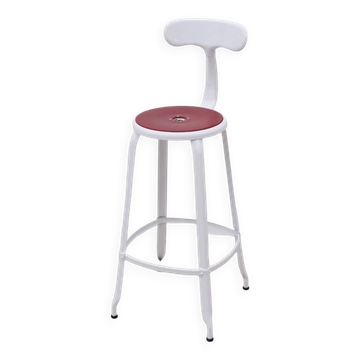 NICOLLE high chair in metal and leather