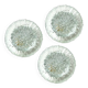 Set of 3 textured moulded glass ceiling lights/wall lights from the 1970s.