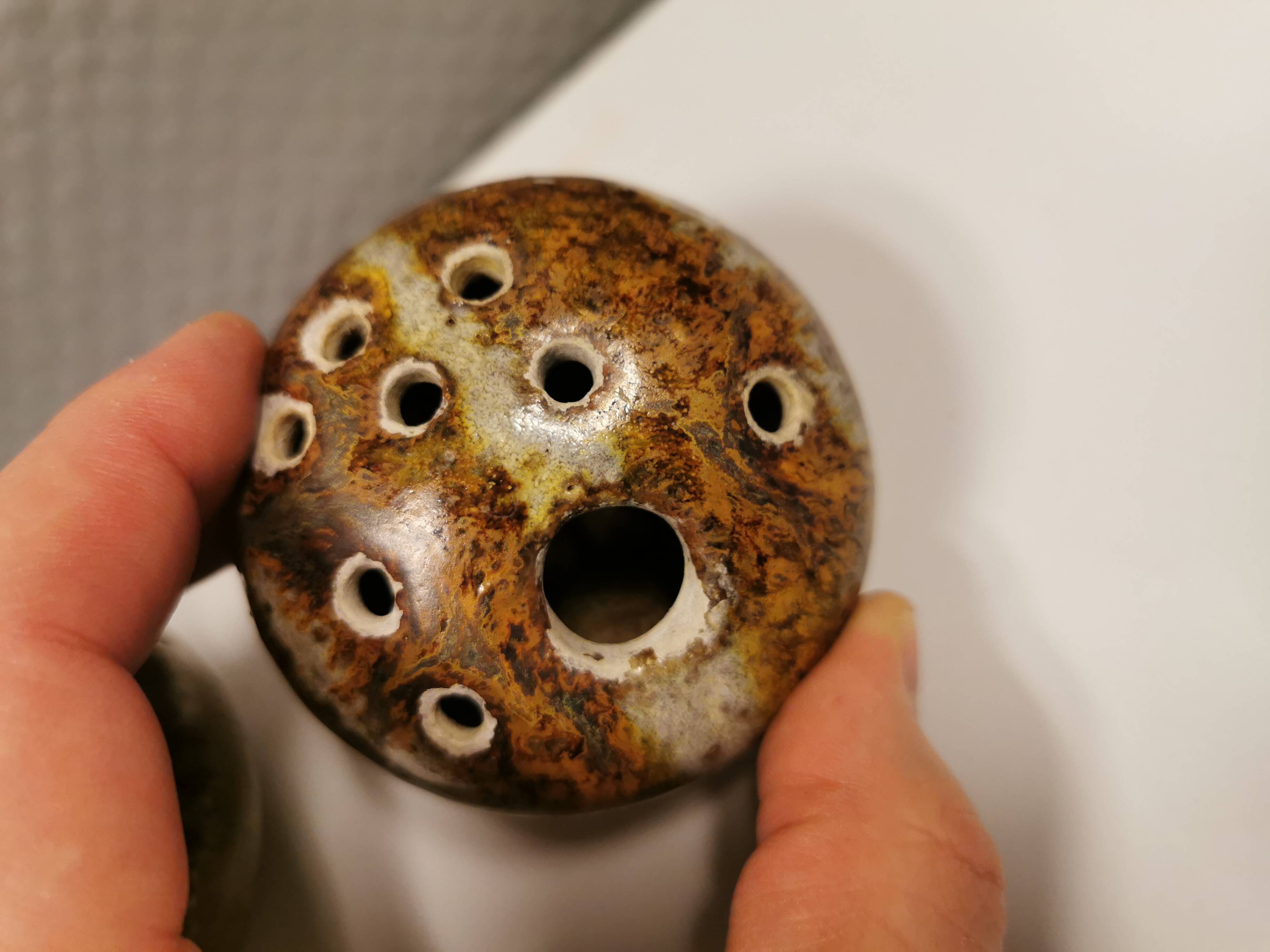 Three pierced vases (in Denmark we call them Mushroom vases)