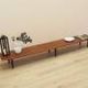 Danish teak sideboard in low architectural form, Scandinavian Modern design, 1970s
