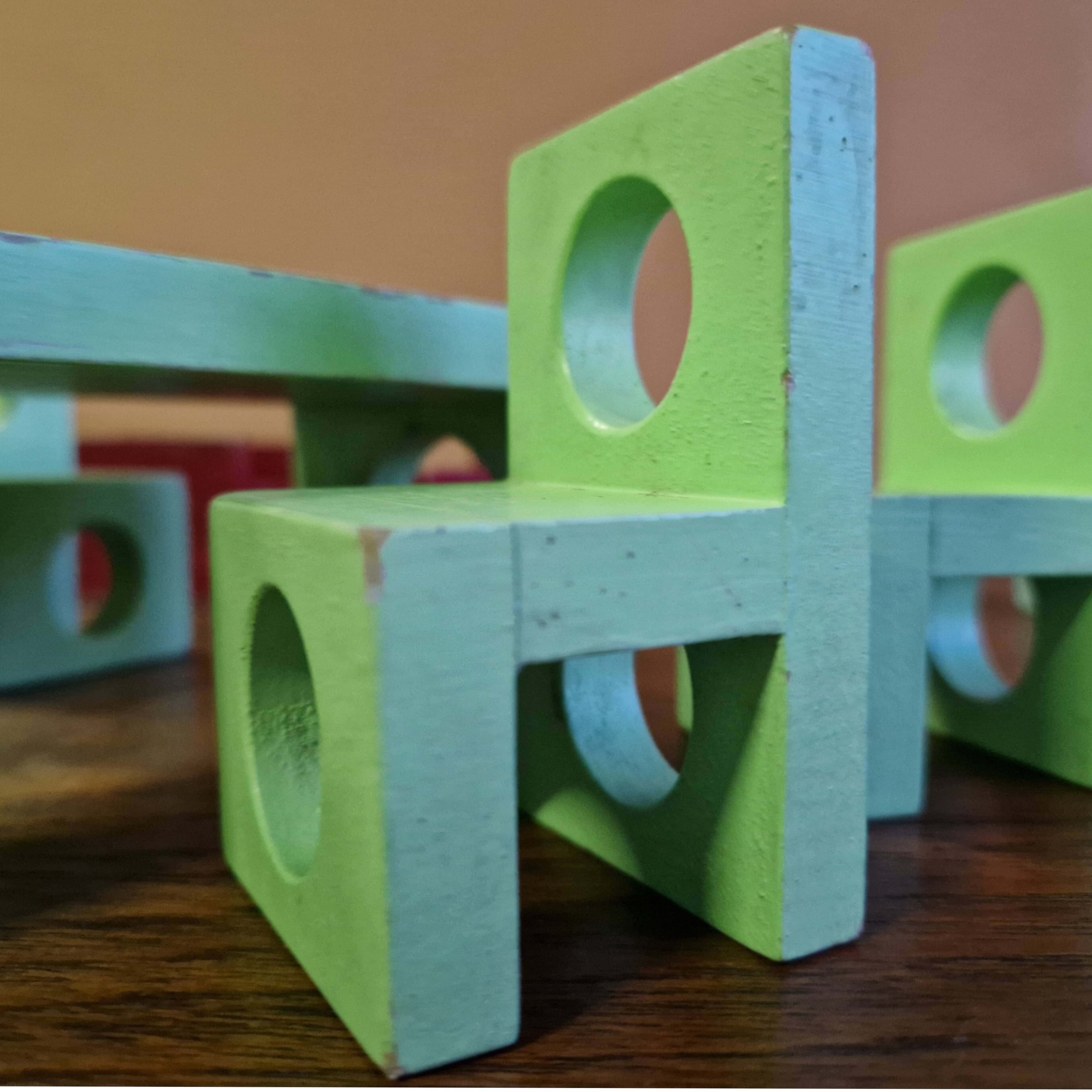 Modernist miniature furniture set made from wood, Germany 1920s