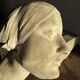 Beige plaster wall bust by Walter De Buck — figurative expressionist female head, wall-mounted