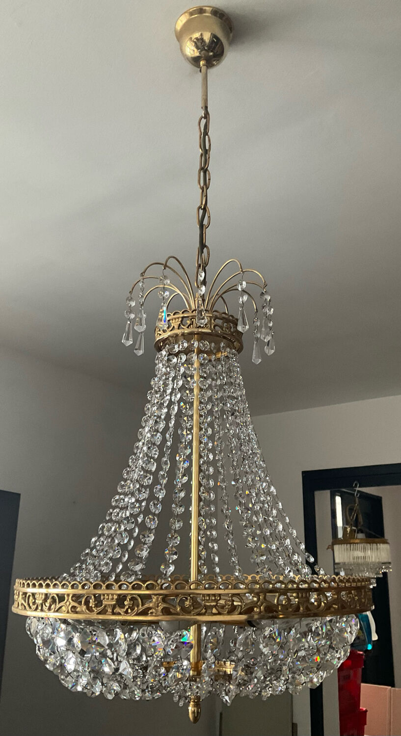 Bronze hot air balloon chandelier and crystal tassels