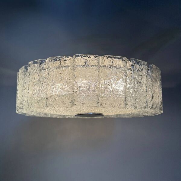 Plafonnier en tubes de verre du milieu du siècle par Doria Leuchten, Allemagne, années 1960.