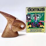 Brown Glazed Ceramic Tulip Vase by Giovanni Bertoncello for Schiavon