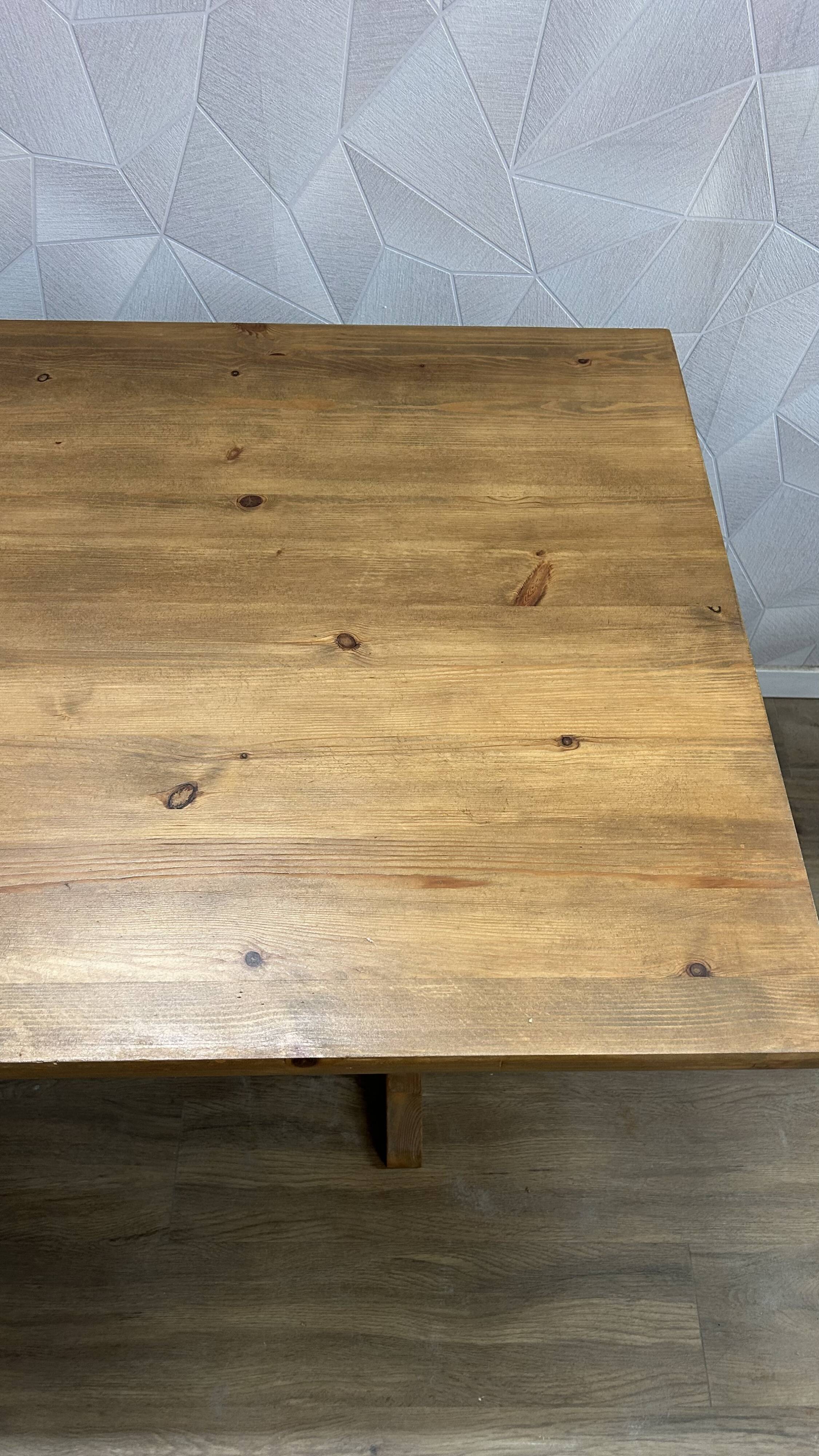 Oak stained monastery farmhouse table