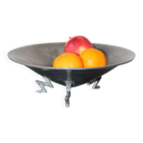 Vintage aluminium coupe/plate – zigzag base in Memphis style from the 80s.