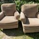 Paire de fauteuils vintage en velour côtelé