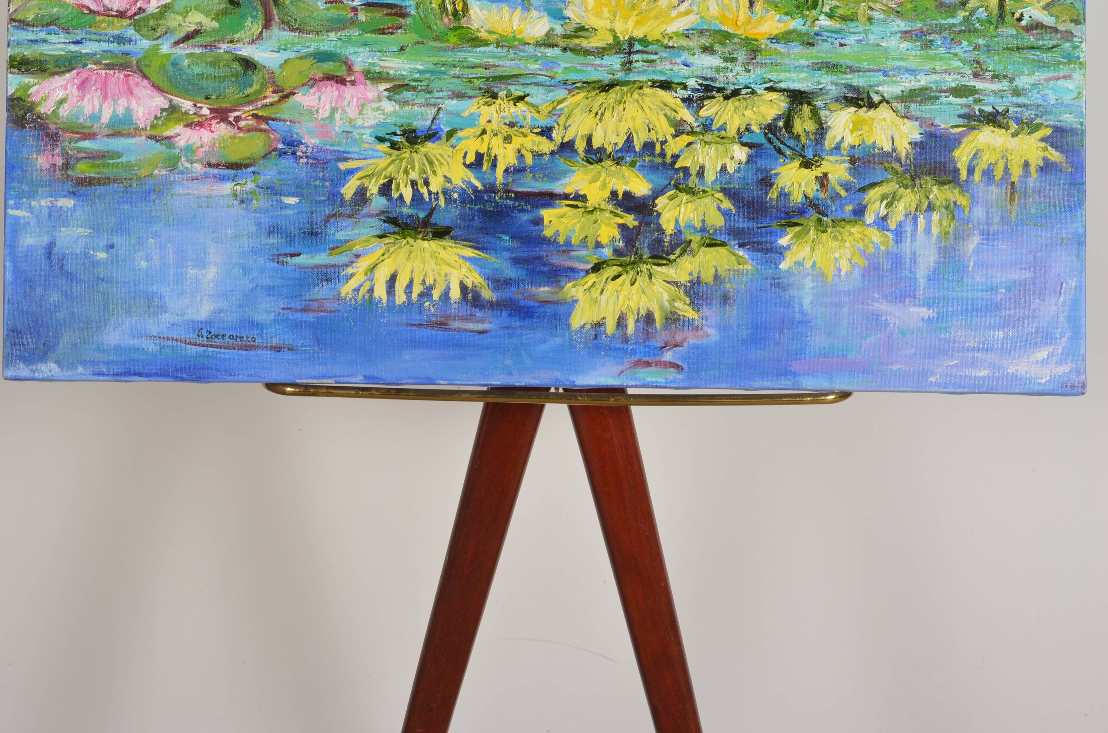 Oil on canvas water lilies