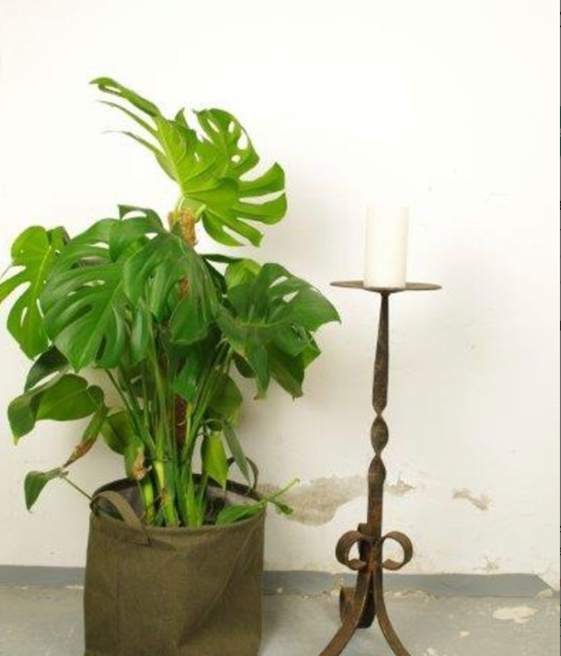 Antique steel candlestick