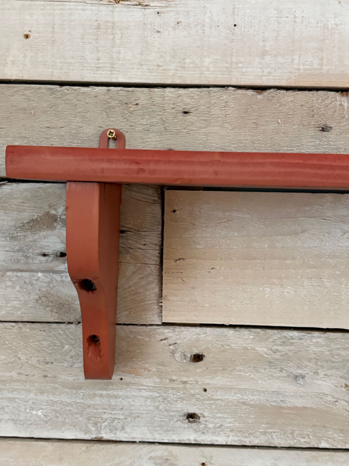 Bubble-gum pink wooden shelf