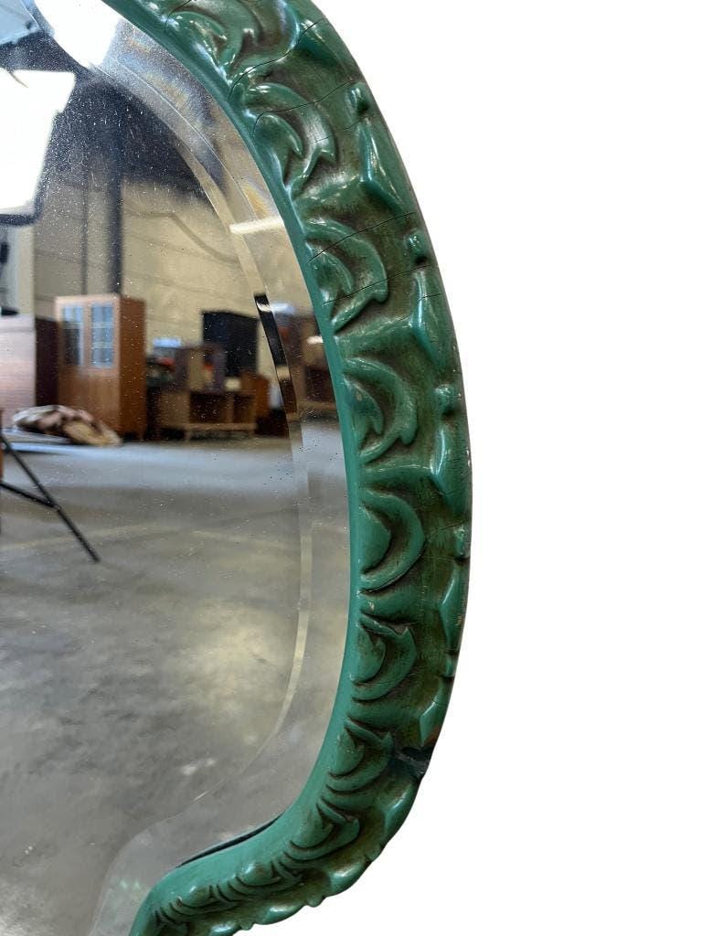 Vintage green organic wall mirror