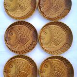 Assiettes vintages, Poissons en barbotine